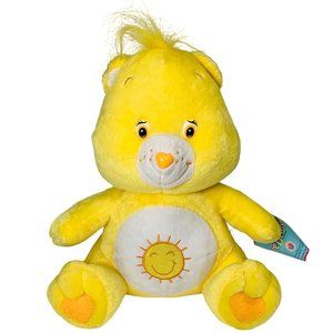 Vintage Care Bear Y2K 2004 Funshine Yellow Sunshine 13” Plush Stuffed Animal Tag